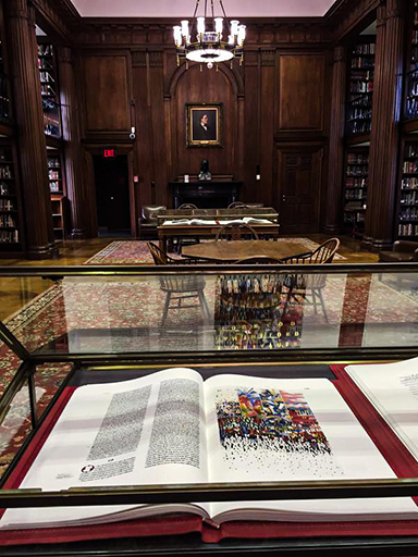 The Heritage Edition on display at Yale Divinity Library.