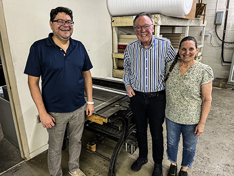 Jay Gutierrez, Jolyon Grant, and Michelle Newton at Roswell Book Binding in Phoenix, Arizona, where all Heritage Editions are bound.