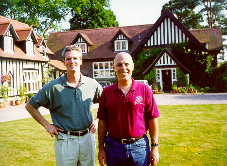 Father Michael Patella (right) and Vice President for Advancement at Saint John’s University, Rob Culligan, during the early stages of The Saint John’s Bible’s creation.