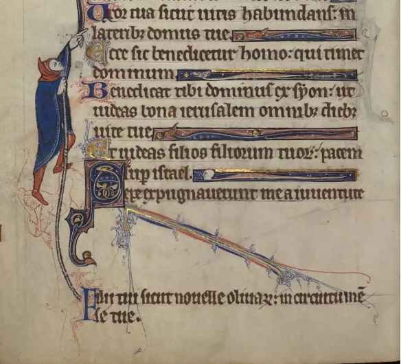 Book of Hours 13th century. A scribal error corrected, Walters Manuscript W. 102, fol. 33v.