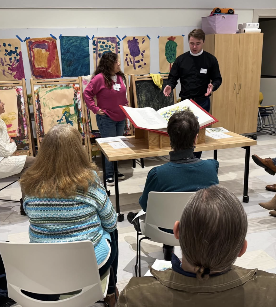 Natalie Henry (left) and The Rev. Jared Grant lead (right) lead adult formation using the Heritage Edition.