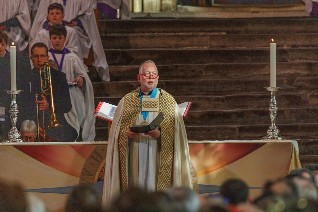 The Installation of Most Revd and Right Hon Dame Sarah Mullally as the 106th Archbishop of Canterbury in Canterbury Cathedral. The service is attended by more than two thousand people including senior members of the Royal Family and the Government, Anglican clergy and leaders from across the Church of England and Anglican Communion, and diverse guests including faith leaders, charities, healthcare workers and school children. Wednesday 25th March 2026. Photo: Neil Turner for Lambeth Palace